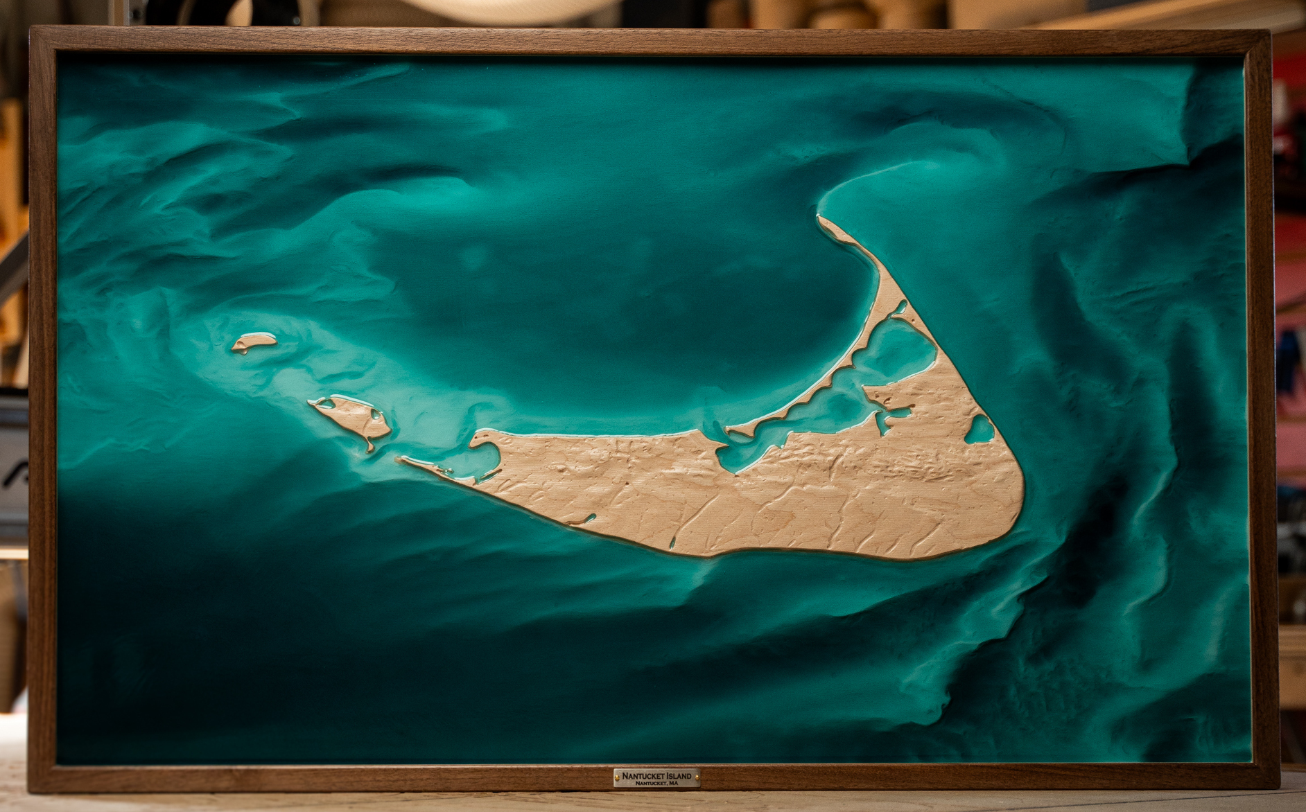 Nantucket topographic art piece